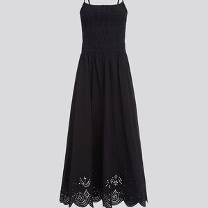Solid & Striped Eyelet Delta Midi Dress Noir
